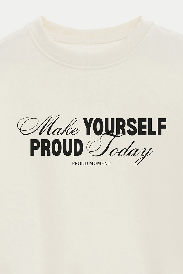 BUZO CROP ESTAMPADO MAKE YOURSELF PROUD