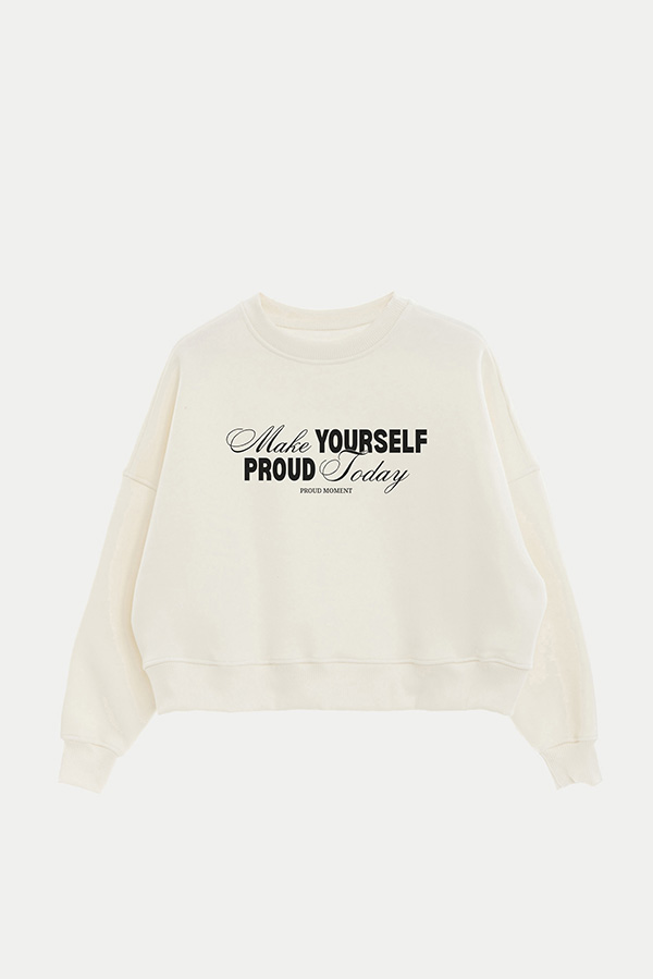 BUZO CROP ESTAMPADO MAKE YOURSELF PROUD
