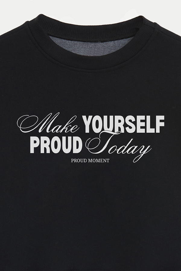 BUZO CROP ESTAMPADO MAKE YOURSELF PROUD