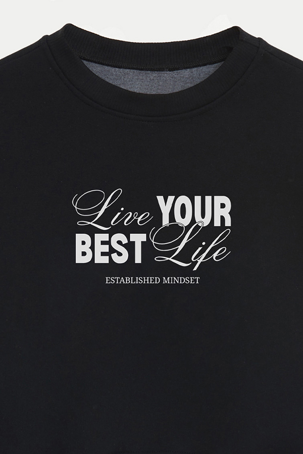 BUZO CROP ESTAMPADO LIVE YOUR BEST LIFE