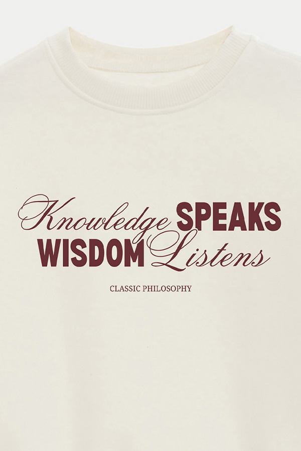 BUZO CROP ESTAMPADO KNOWLEDGE SPEAKS