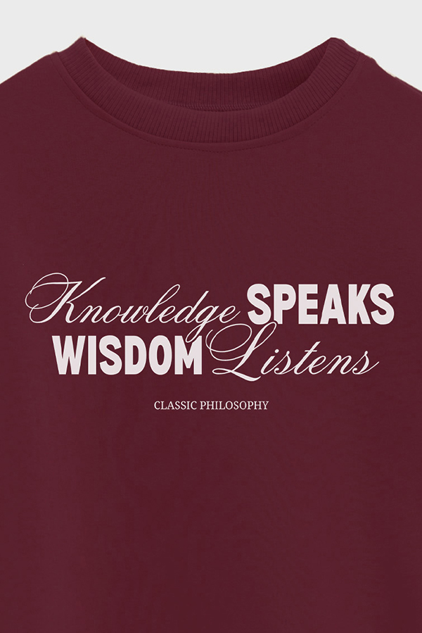 BUZO CROP ESTAMPADO KNOWLEDGE SPEAKS