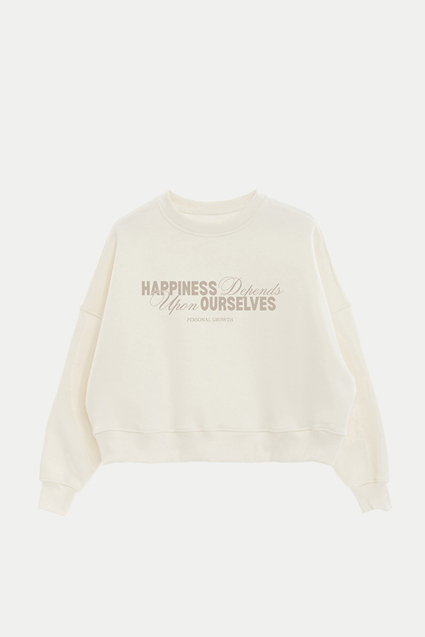 BUZO CROP ESTAMPADO HAPPINESS DEPENDS