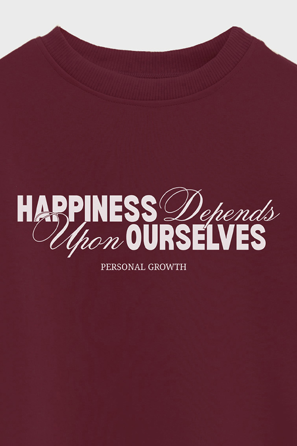 BUZO CROP ESTAMPADO HAPPINESS DEPENDS