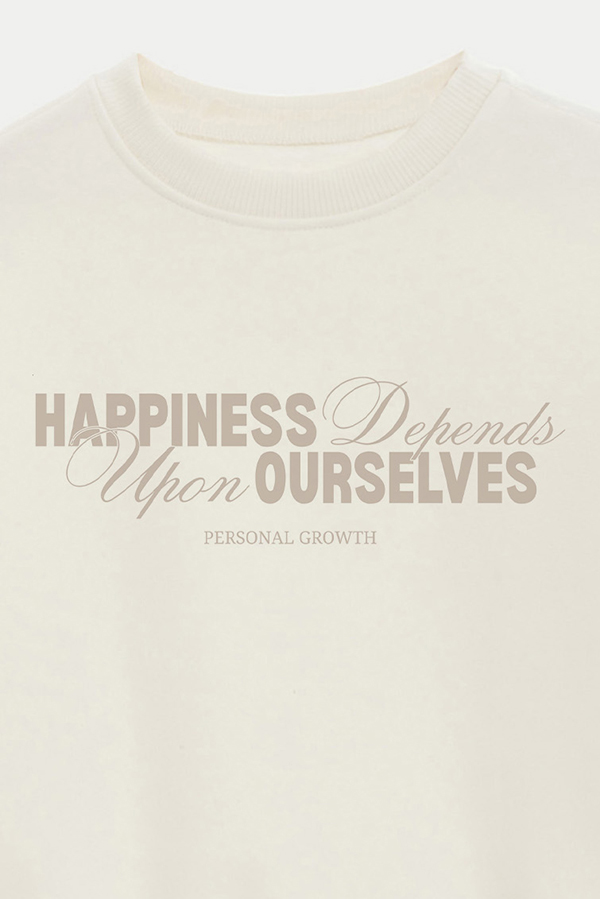 BUZO CROP ESTAMPADO HAPPINESS DEPENDS