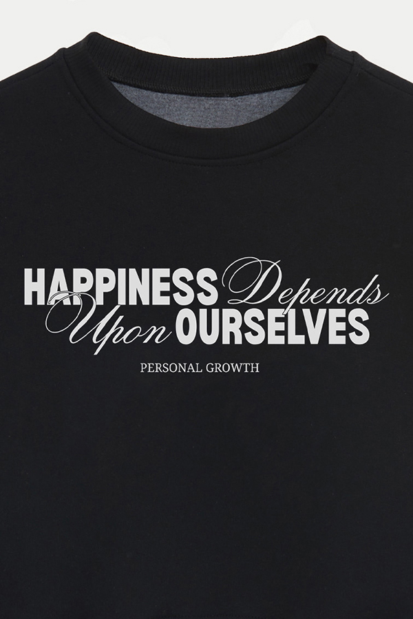 BUZO CROP ESTAMPADO HAPPINESS DEPENDS