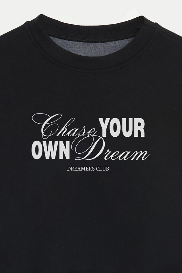 BUZO CROP ESTAMPADO CHASE YOU OWN DREAMS