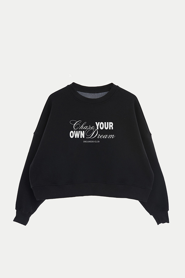 BUZO CROP ESTAMPADO CHASE YOU OWN DREAMS