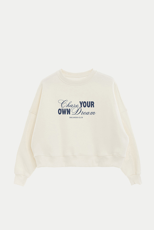 BUZO CROP ESTAMPADO CHASE YOU OWN DREAMS