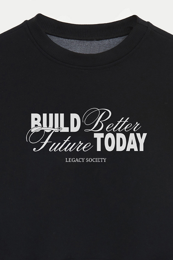 BUZO CROP ESTAMPADO BUILD BETTER FUTURE