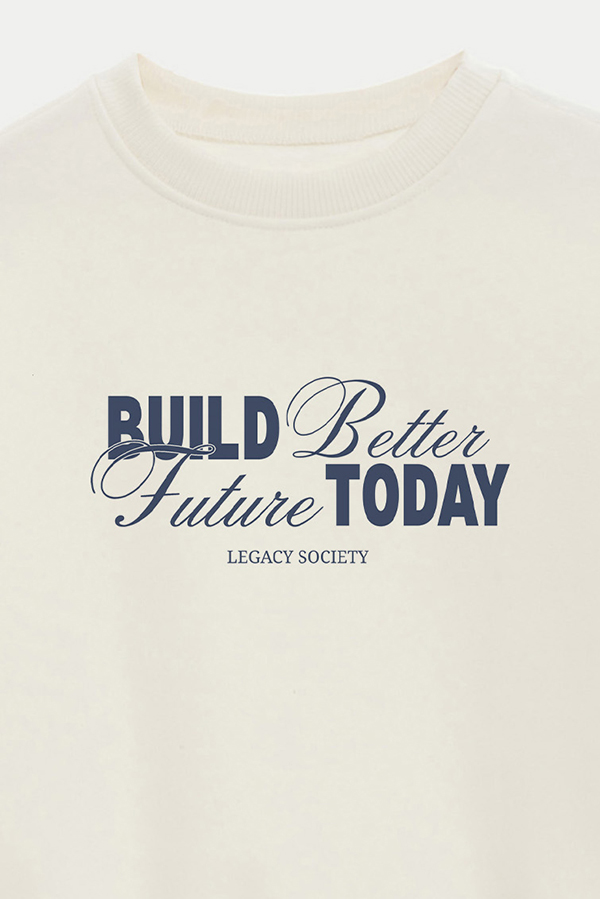 BUZO CROP ESTAMPADO BUILD BETTER FUTURE