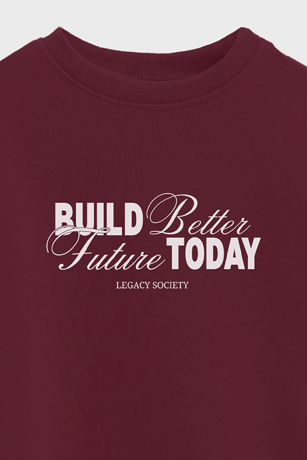 BUZO CROP ESTAMPADO BUILD BETTER FUTURE