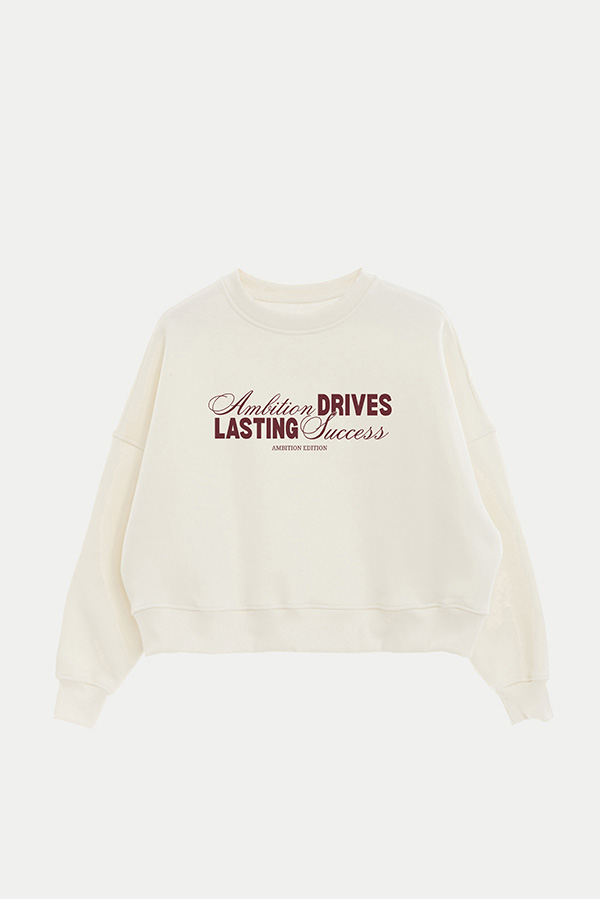 BUZO CROP ESTAMPADO AMBITION DRIVES
