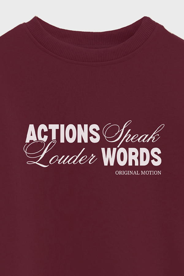 BUZO CROP ESTAMPADO ACTIONS SPEAKS