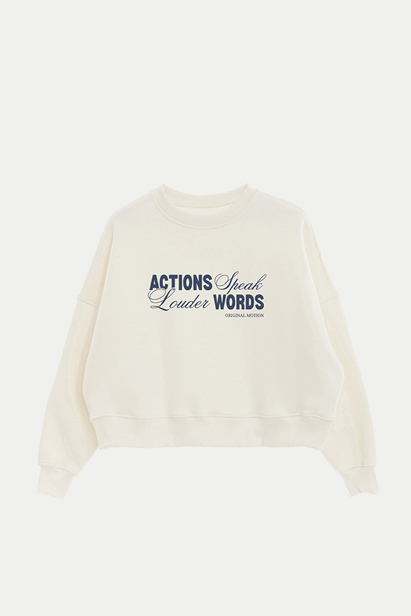 BUZO CROP ESTAMPADO ACTIONS SPEAKS