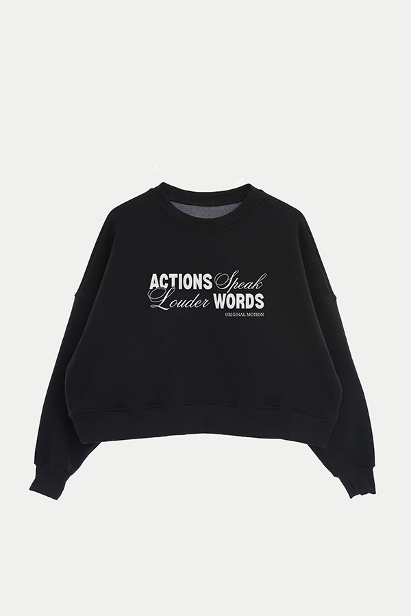 BUZO CROP ESTAMPADO ACTIONS SPEAKS