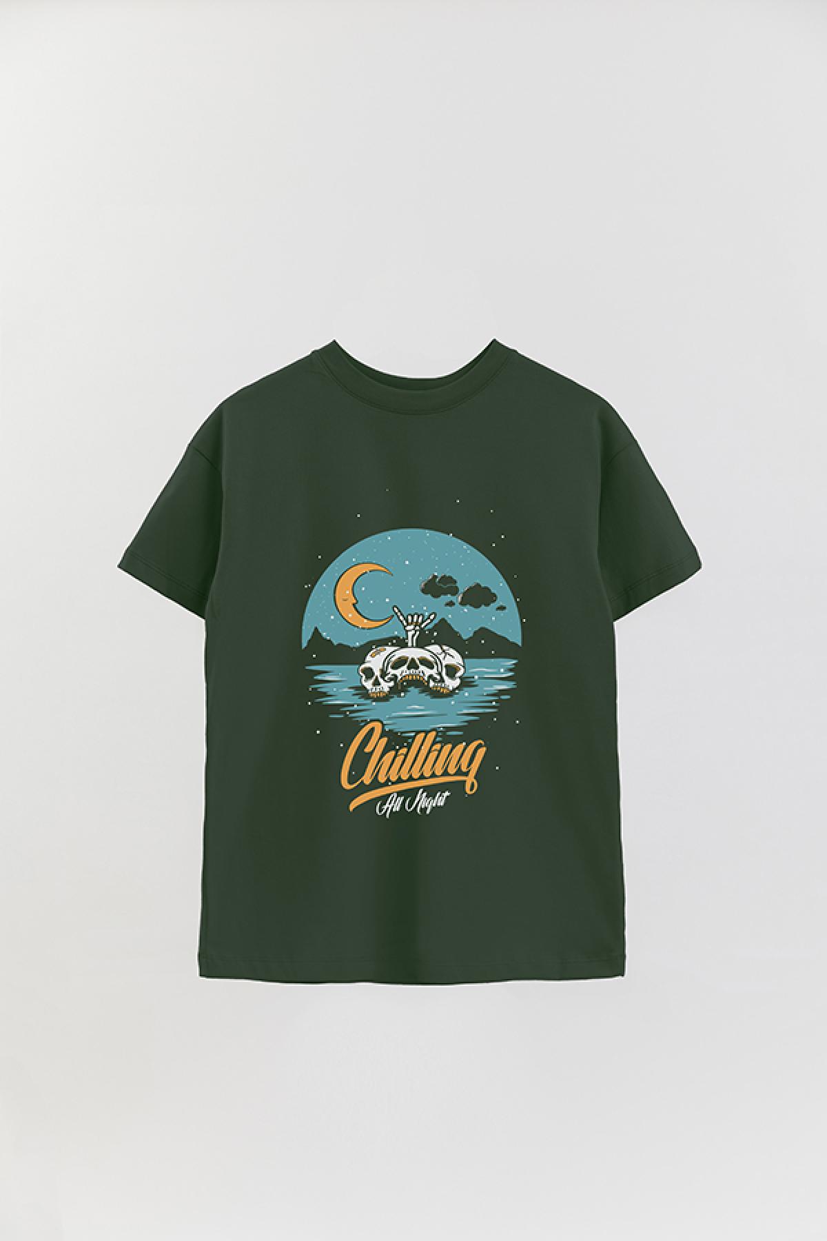 REMERA OVER ESTAMPADA SM CHILLING ALL NIGHT