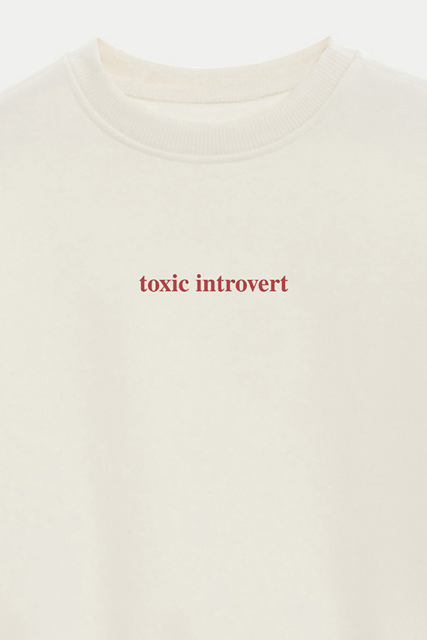 BUZO CROP ESTAMPADO MNM TOXIC INTROVERT