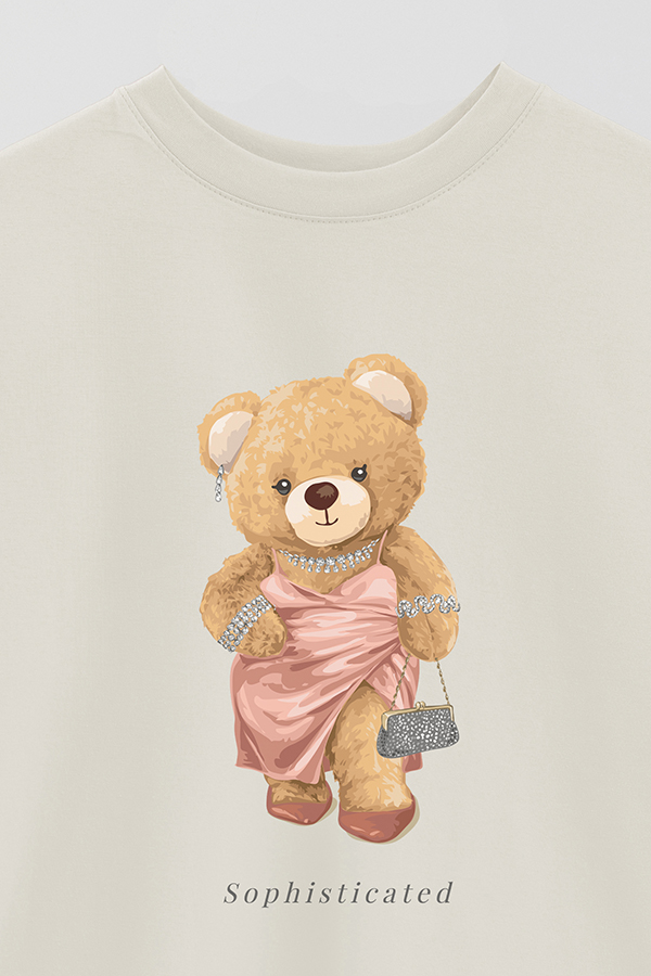 REMERA OVER ESTAMPADA UNISEX TEDDY SOPHISTICATED