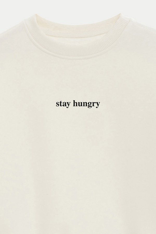 BUZO CROP ESTAMPADO MNM STAY HUNGRY
