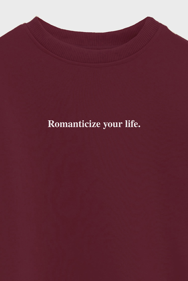 BUZO CROP ESTAMPADO MNM ROMANTICIZE YOUR LIFE