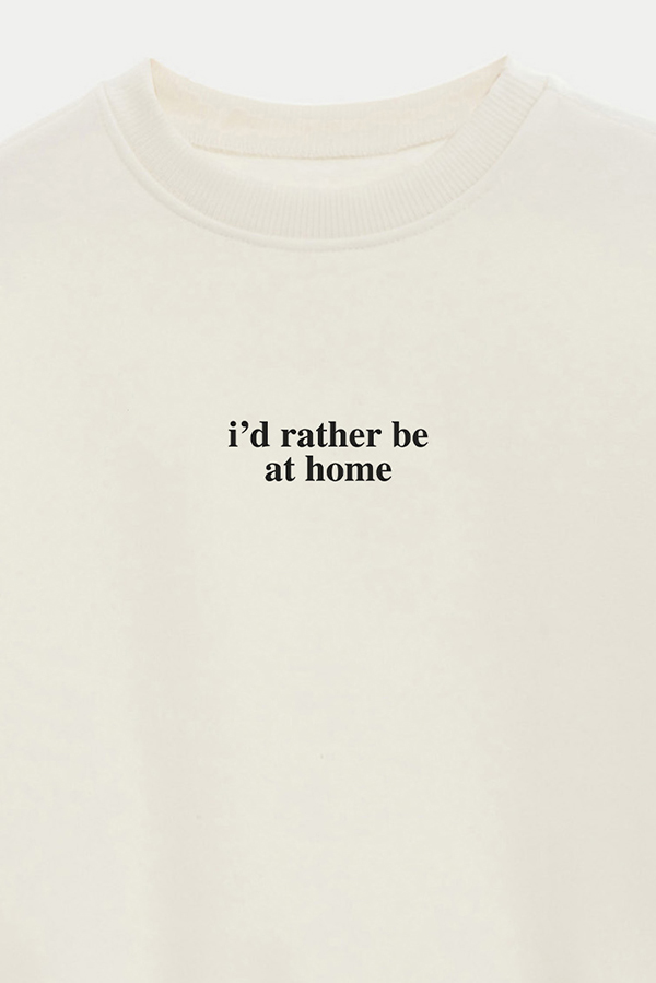 BUZO CROP ESTAMPADO MNM ID RATHER BE AT HOME