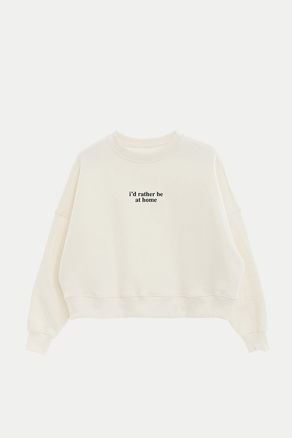 BUZO CROP ESTAMPADO MNM ID RATHER BE AT HOME