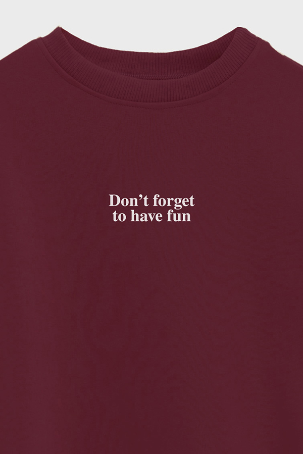 BUZO CROP ESTAMPADO MNM DONT FORGET TO HAVE FUN