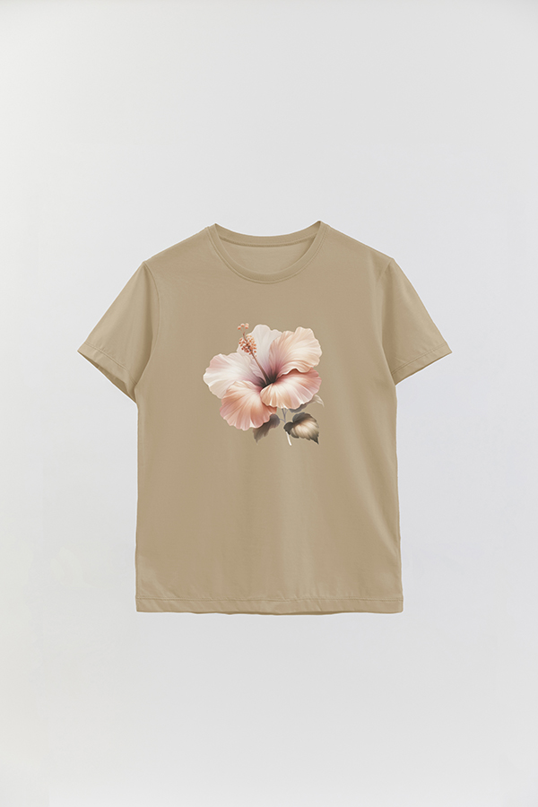 REMERA BASICA ESTAMPADA HIBISCUS B4