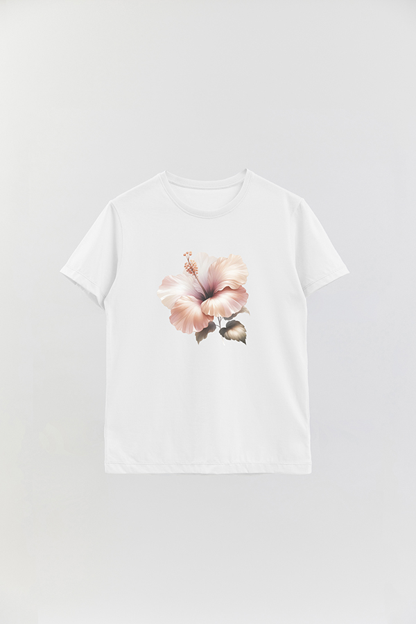 REMERA BASICA ESTAMPADA HIBISCUS B4