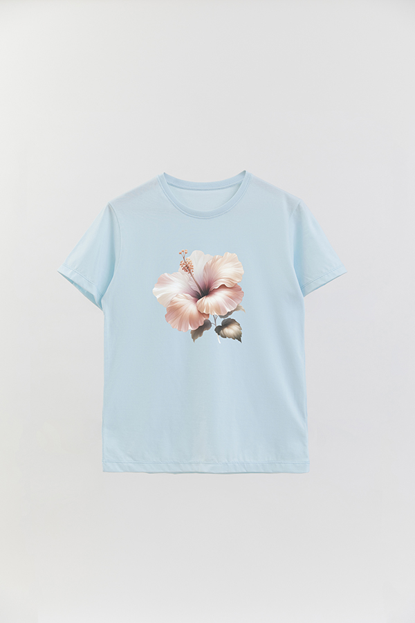 REMERA BASICA ESTAMPADA HIBISCUS B4