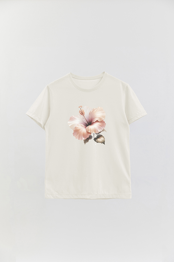 REMERA BASICA ESTAMPADA HIBISCUS B4