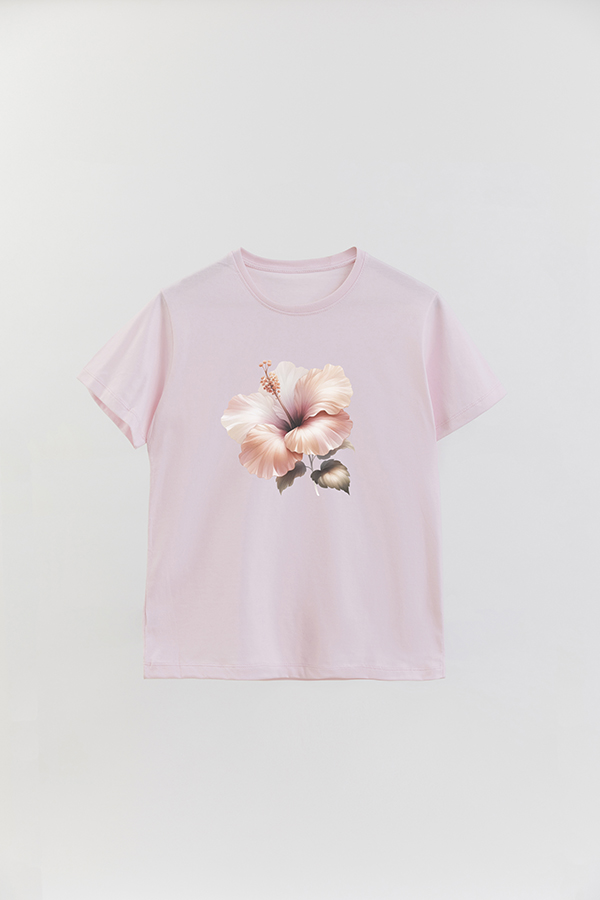 REMERA BASICA ESTAMPADA HIBISCUS B4