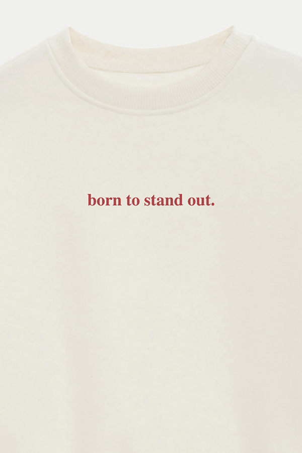 BUZO CROP ESTAMPADO MNM BORN TO STAND OUT