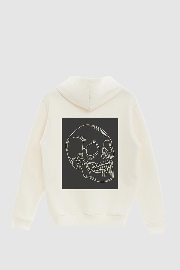 HOODIE ESTAMPADO POSTER BLACK AND WHITE SKULL