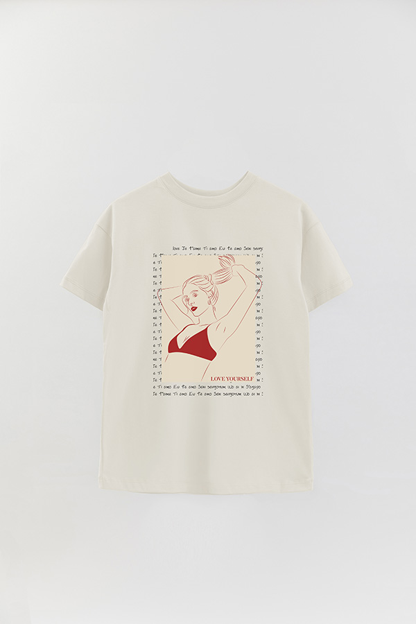 REMERA OVER ESTAMPADA LOVE YOURSELF