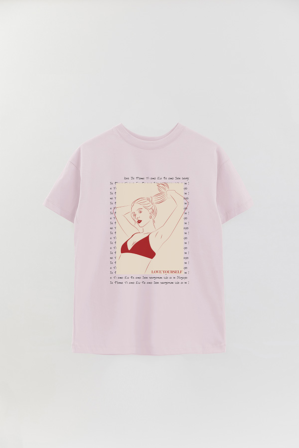 REMERA OVER ESTAMPADA LOVE YOURSELF