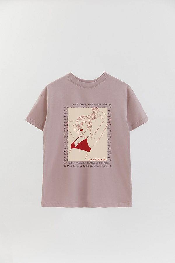 REMERA OVER ESTAMPADA LOVE YOURSELF