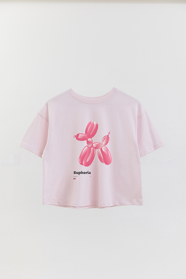 REMERA CROP ESTAMPADA PINK EUPHORIA