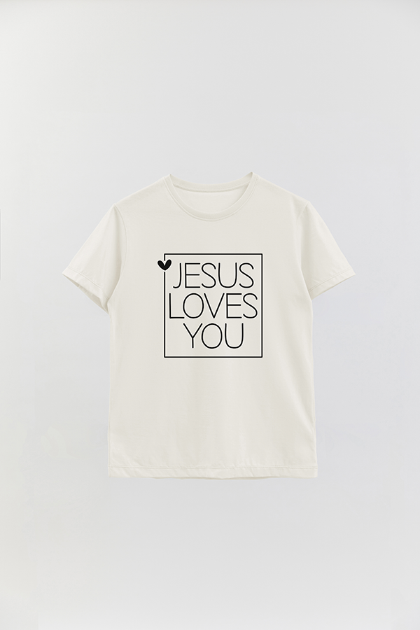 REMERA OVER ESTAMPADA UNISEX MNM JESUS LOVES YOU