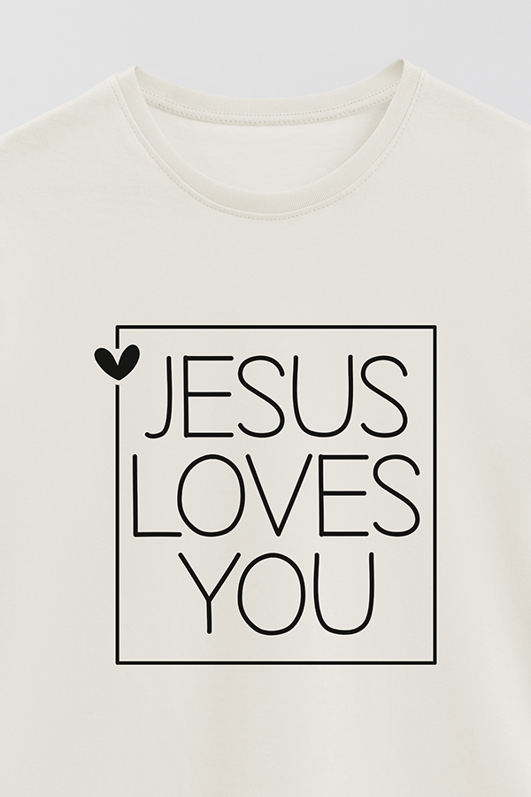 REMERA OVER ESTAMPADA UNISEX MNM JESUS LOVES YOU