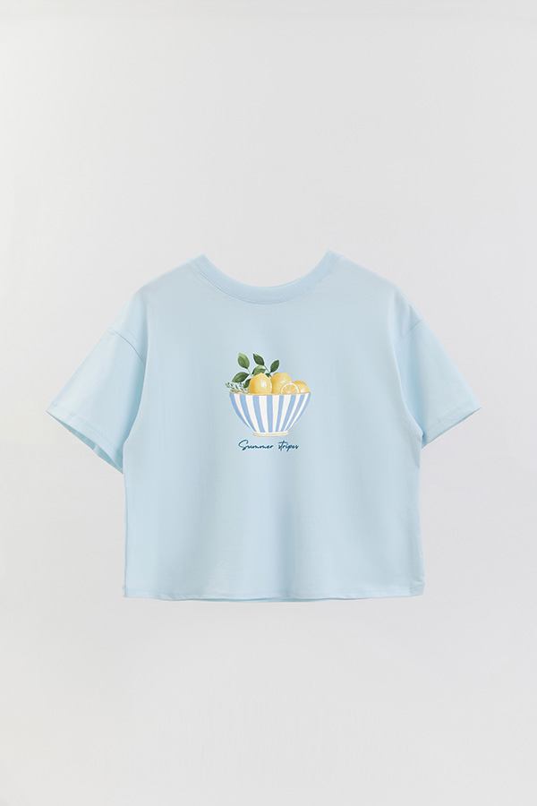 REMERA CROP ESTAMPADA COASTAL SUMMER STRIPES