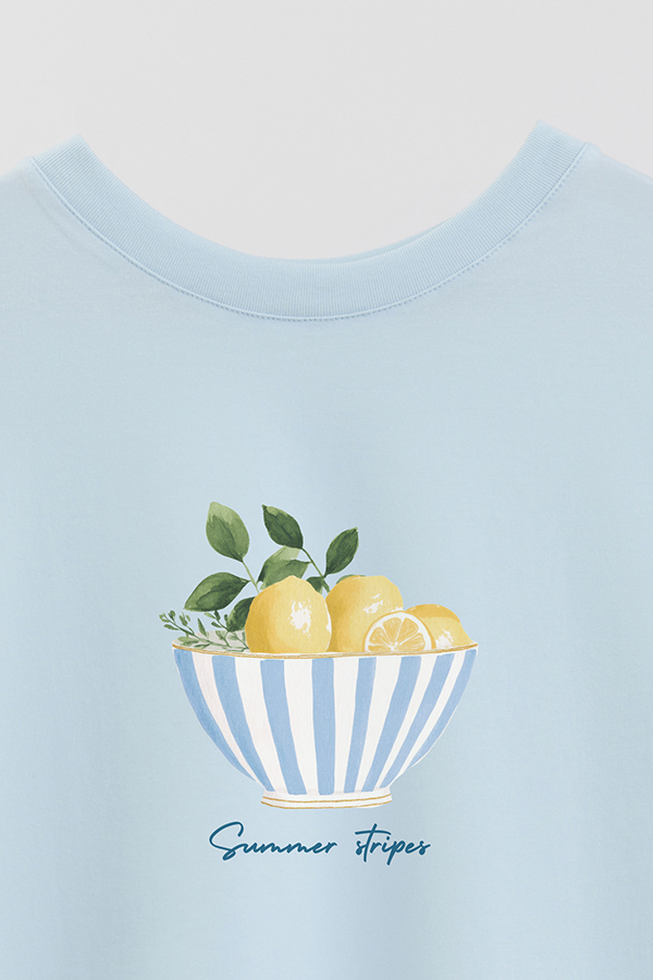 REMERA CROP ESTAMPADA COASTAL SUMMER STRIPES
