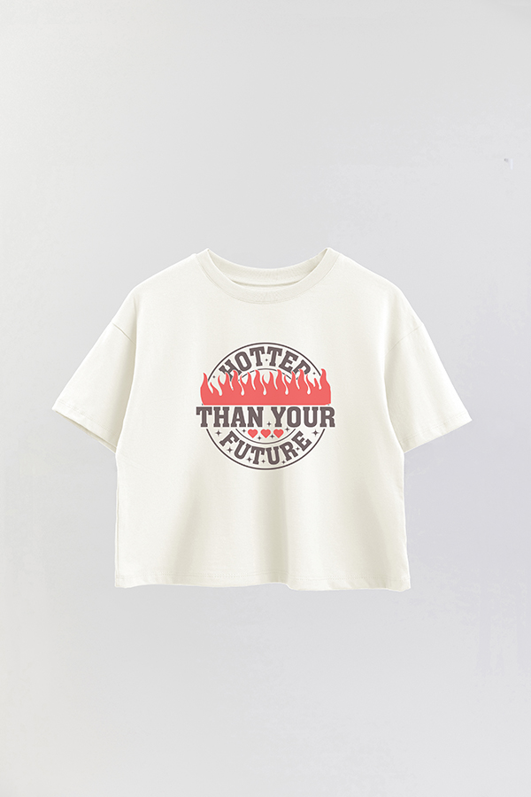 REMERA CROP ESTAMPADA RED VALENTINE HOTTER