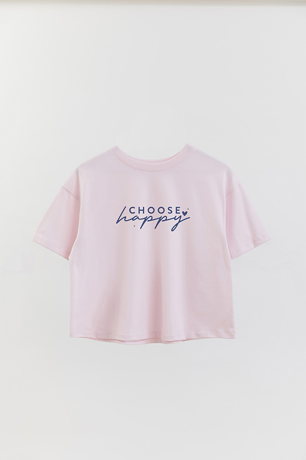 REMERA CROP ESTAMPADA BL CHOOSE HAPPY