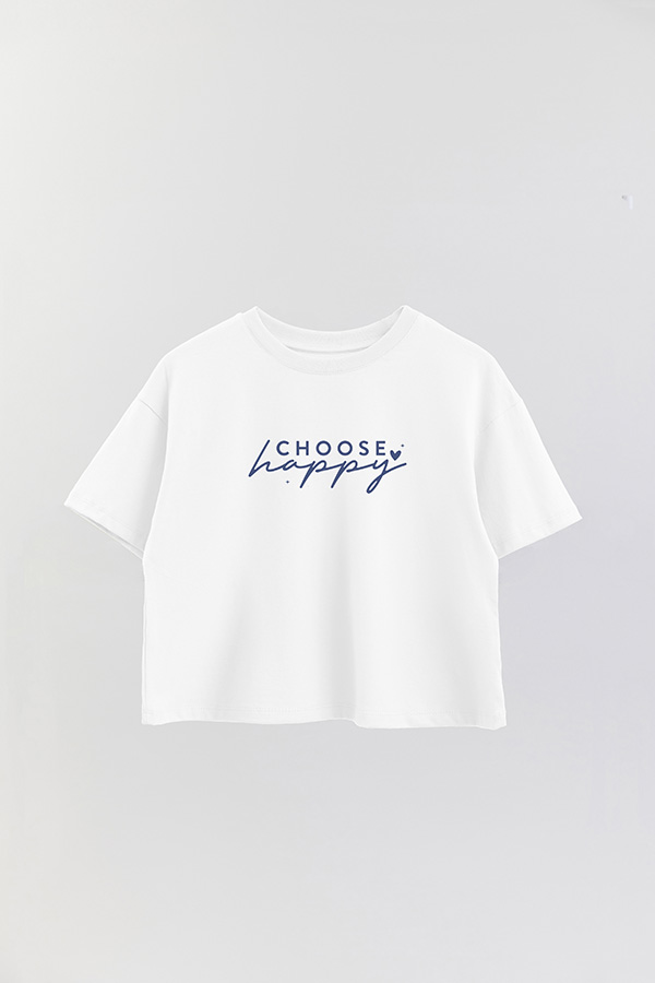 REMERA CROP ESTAMPADA BL CHOOSE HAPPY