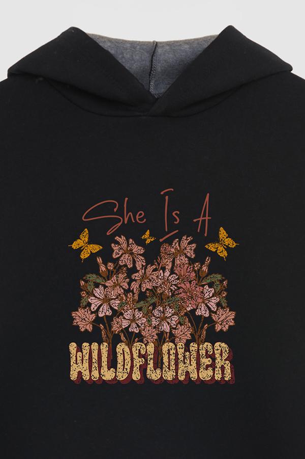HOODIE ESTAMPADO WESTERN SHE IS A WILDFLOWER