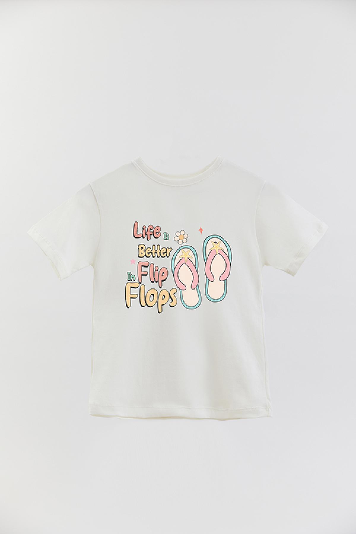 REMERA BASIC GIRL RT LIFE IS BETTER IN FLIP FLOPS