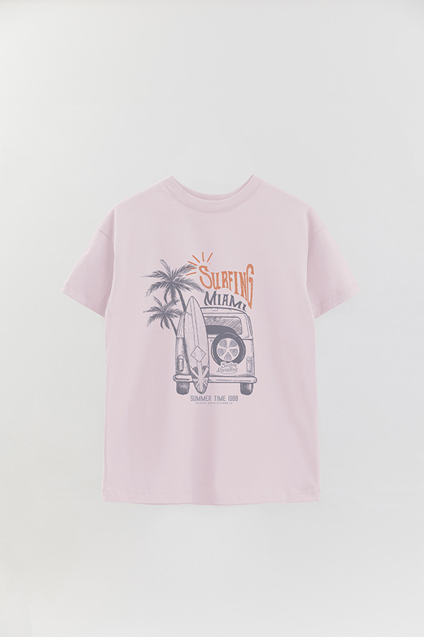 REMERA OVER ESTAMPADA SURFING MIAMI