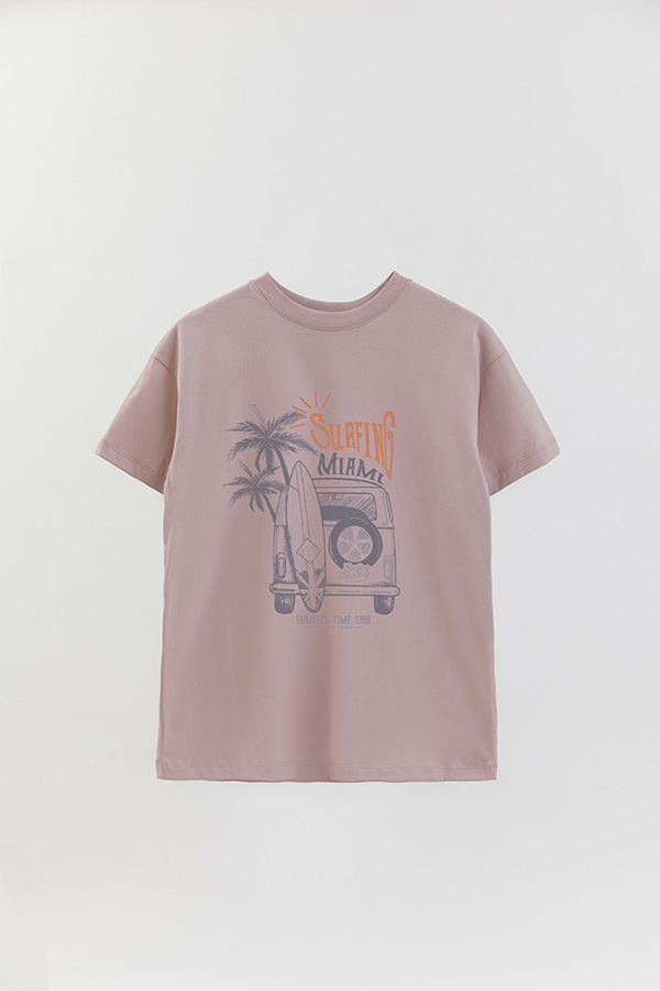 REMERA OVER ESTAMPADA SURFING MIAMI